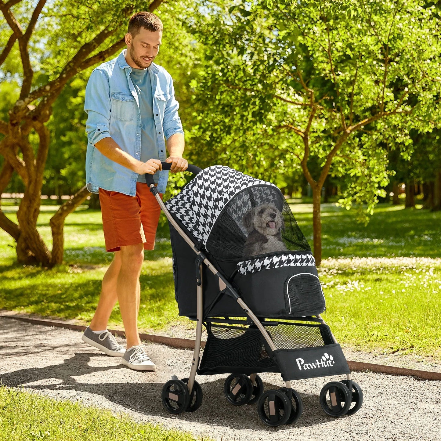 Poussette chien - Pawhut Foldable Dog Stroller with 2 Doors - Le Chihuahua Voyageur