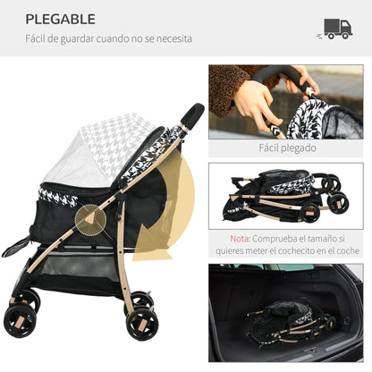Poussette chien - Pawhut Foldable Dog Stroller with 2 Doors - Le Chihuahua Voyageur