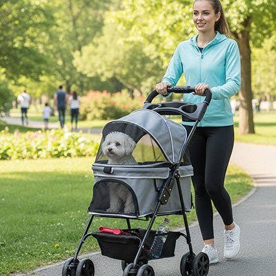 Poussette pour Chien | Confort Mobilité - Le Chihuahua Voyageur