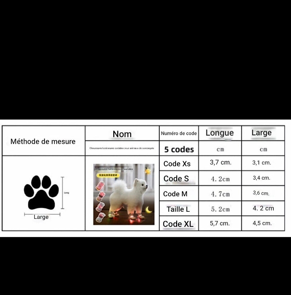 chaussure chien |  MINI-LED Respirante