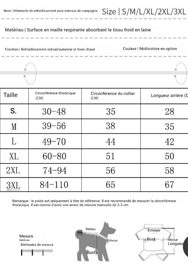 Gilet rafraichissant pour chien | Protection Anti-Chaleur