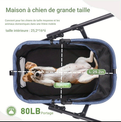 Poussette chien | 3-en-1 Pliable