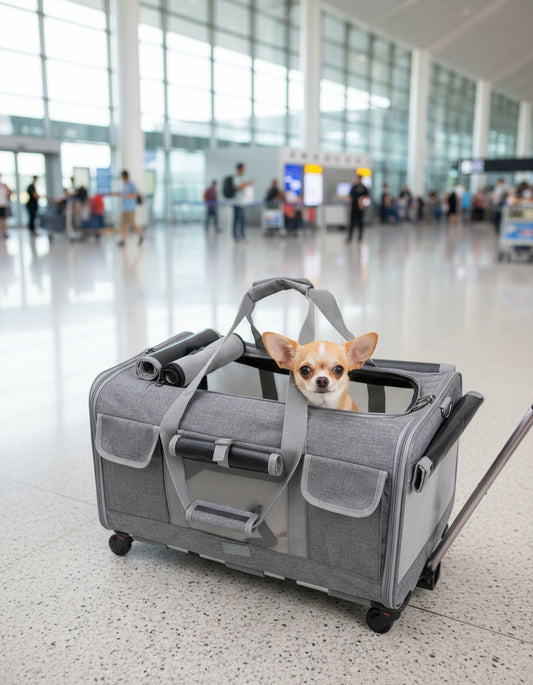 Sac de transport pour chien - Valise à roulettes - Le Chihuahua Voyageur