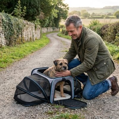 Sac de transport pour Chien  tente gris bleu