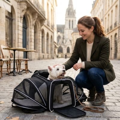 Sac de transport pour Chien tente  blanc