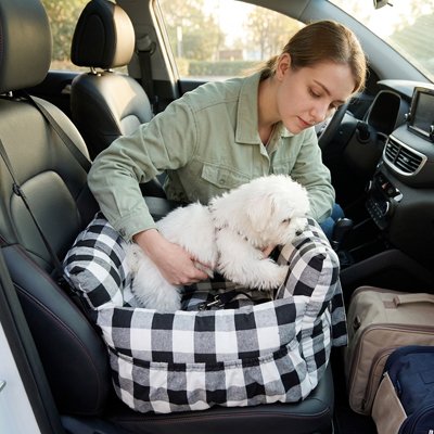 Siege auto pour chien carreaux